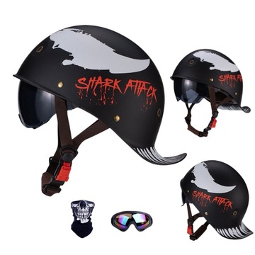 Nowa czapka z daszkiem w stylu retro Kask Harley okulary maska na twarz