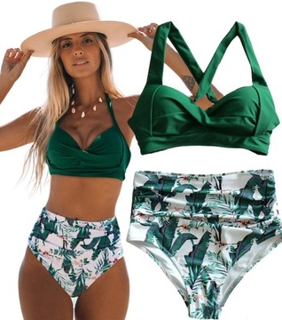 STRÓJ KĄPIELOWY DWUCZĘSCIOWY BIKINI WIĄZANIE / M