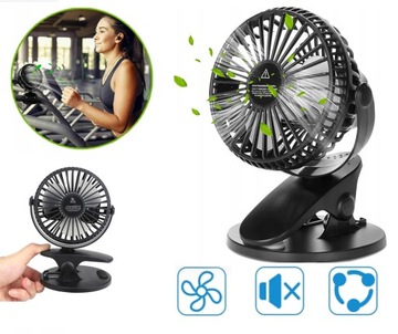 ОФИСНЫЙ USB-ВЕНТИЛЯТОР, ЗАКРЕПЛЕННЫЙ НА НАСТОЛЬНОМ ПОРТАТИВНОМ АККУМУЛЯТОРЕ 1200 МА