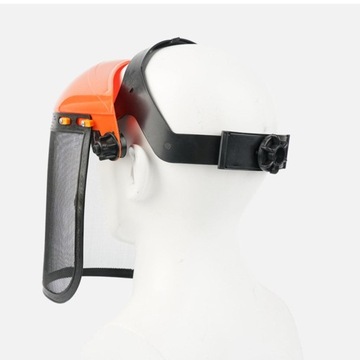 Kask ochronny do piły łańcuchowej, hełm ochronny, siatka metalowa,