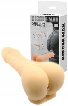 MASTURBATOR DILDO NAKŁADKA PRZEDŁUŻKA NA PENISA BIGGER MAN 3w1