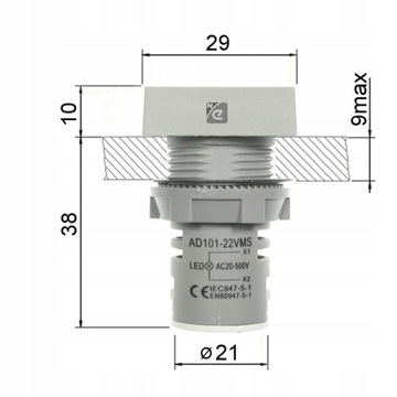Зеленый светодиодный свет 220V 230 В 500 В вольтметр Volttomierz Meter