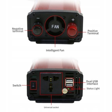 5000W Falownik samochodowy 12V do 220V SINUS