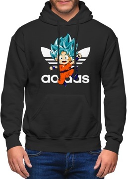 BLUZA DRAGON BALL MĘSKA Z KAPTUREM CZARNA Z NADRUKIEM DRESOWA KANGURKA R S
