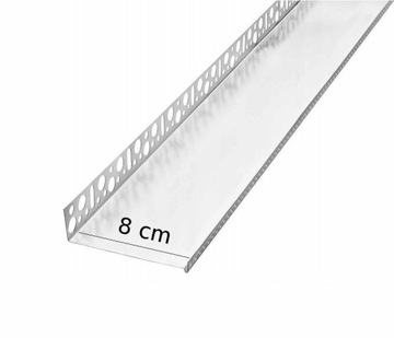 Listwa startowa profil cokołowy STYROPIAN WEŁNA ALU 2mb 8 cm