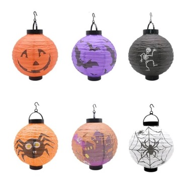 ГИРЛЯНД БУМАЖНОГО ФОНАРЯ НА ХЭЛЛОУИН СО СВЕТОДИОДНОЙ ПОДСВЕТКОЙ, 6 СТИЛЕЙ