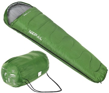 НЕПАЛЬСКИЙ СПАЛЬНЫЙ МЕШОК ТЕМНО-ЗЕЛЕНЫЙ 210x80x50CM ENERO CAMP