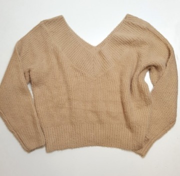 Sweter z dekoltem w serek H&M r.L