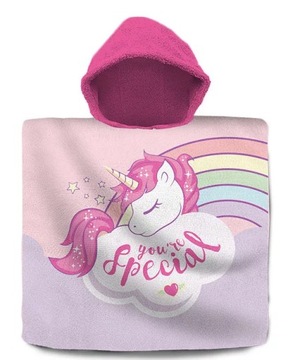 UNICORN JEDNOROŻEC PONCZO DZIECIĘCY RĘCZNIK KĄPIELOWY Bawełna OKRYCIE