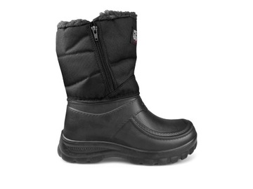 Buty zimowe śniegowce kalosze ocieplane EVA na zamek Czarne 46