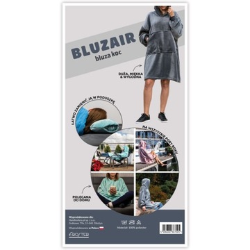 Bluzair Koco Bluza Oversize z Kapturem Polska XXL