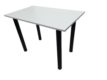 Stół do kuchni jadalni biały 120 x 60 x 72,6 cm nogi czarne