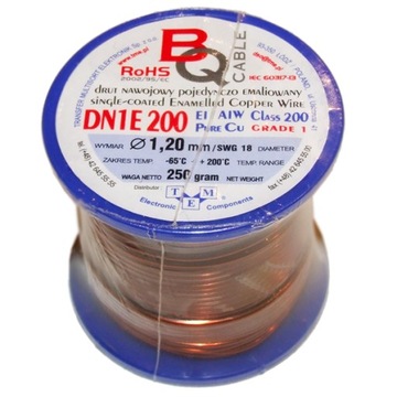Drut nawojowy DN1E 200 ⌀ 1,20 mm Masa : 250g