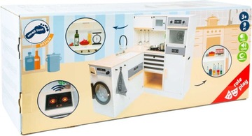 ДЕРЕВЯННАЯ КУХНЯ ДЛЯ ДЕТЕЙ XXL МОДУЛЬНАЯ БЫТОВАЯ ТЕХНИКА 3В1 СВЕТ ЗВУКИ АКСЕССУАРЫ