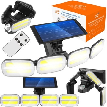 LAMPA SOLARNA LED 40W ŚCIENNA REGULOWANA CZUJNIK