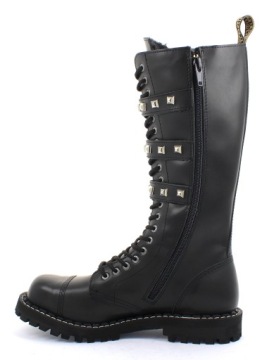 ЧЕРНЫЕ СТАЛЬНЫЕ ПИРАМИДЫ БОТИНКИ С 20 ОТВЕРСТИЯМИ 41