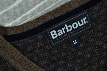 BARBOUR Wełniany Sweter Męski w Serek Wool / M