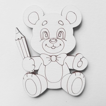 Мишка Тедди из фанеры высотой 9 см (несколько вариантов деревянного декора в стиле декупаж).