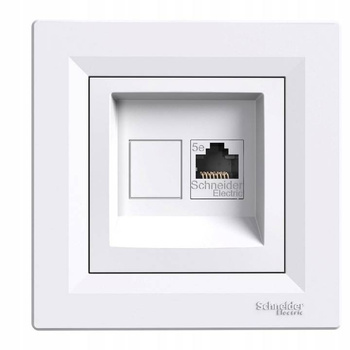 SCHNEIDER ASFORA GNIAZDO INTERNETOWE KOMPUTEROWE RJ45 UTP BIAŁE Z RAMKĄ