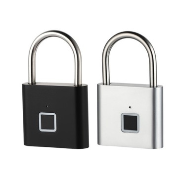 Smart Fingerprint Padlock Keyless black