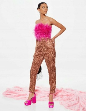 M1D008 MISSGUIDED SPODNIE PANTERA Z WYSOKIM STANEM 42 Domyślna hbc