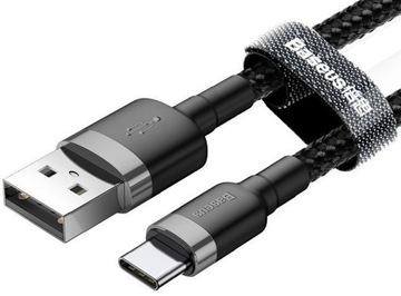 Мощный кабель USB-C — USB-A, 1 м, плетеный кабель Baseus, быстрая зарядка, 3 А, тип C, контроль качества