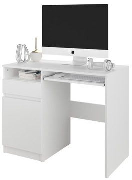 Meble biurko komputerowe stolik 96cm białe N35LEWE