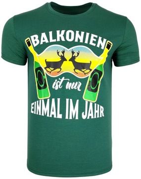 Koszulka męska t-shirt zielony BALKO T1292 r. XL