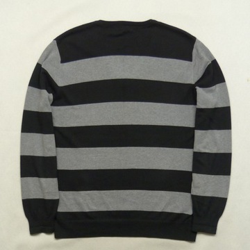 GANT męski bawełniany szaro czarny sweter V-Neck premium w pasy L