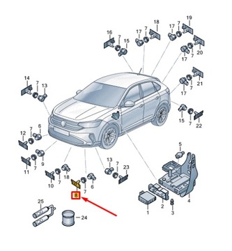 VW TAIGO CS FRONTA LEFT NÁRAZNÍK PARKING SENSOR BRACKET 2G7919493