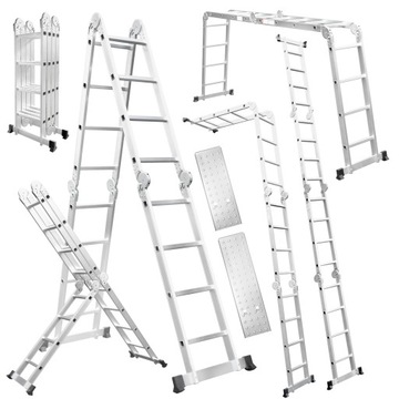 DRABINA ALUMINIOWA PRZEGUBOWA 4x4 VACO + PODEST 5,6 m