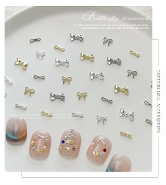 Украшение для дизайна ногтей. Прочное естественное украшение для маникюра. Украшение с бантом.