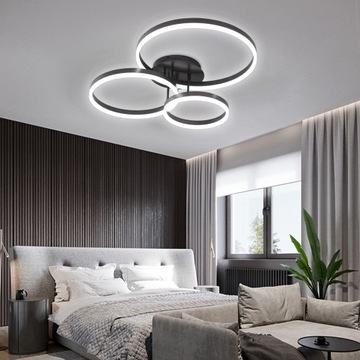 ПОТОЛОЧНЫЙ СВЕТИЛЬНИК КОЛЬЦО ПЛАФОН 80СМ LED 112ВТ-3КОЛЬЦА