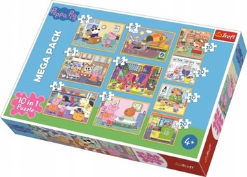 Puzzle Świnka Peppa Mega 10w1 329el Trefl 90358