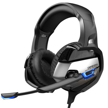 SŁUCHAWKI GAMINGOWE MIKROFON K5 PC PS4 XBOX LED