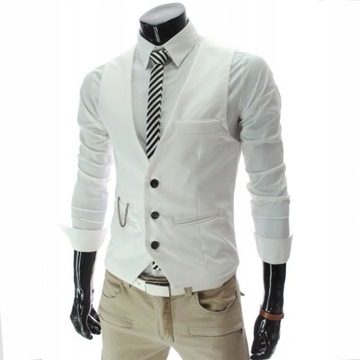 KLASYCZNA ELEGANCKA KAMIZELKA MĘSKA MODNA SLIM FIT