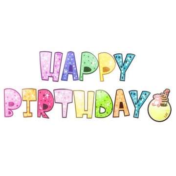 HAPPY BIRTHDAY Z CYFRĄ girlanda napis urodziny