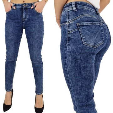 DAMSKIE SPODNIE JEANSOWE DOPASOWANE PUSH-UP Blue 2
