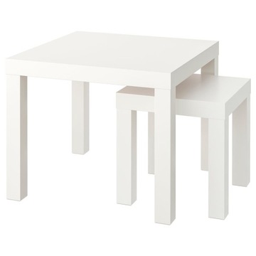IKEA LACK, ZESTAW 2 BIAŁYCH STOLIKÓW