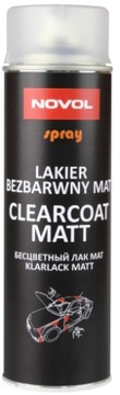 Novol Clearcoat lakier bezbarwny matowy spray. Lakier akrylowy