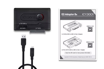 Адаптер ICY DOCK с 2,5-дюймового жесткого диска/твердотельного диска M.2 SATA на USB 3.2 Gen 1 (EZ-A)
