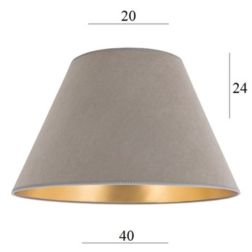 Welurowy abażur do lampy stojącej 6S 20/40/24 beż abażur z aksamitu beżowy