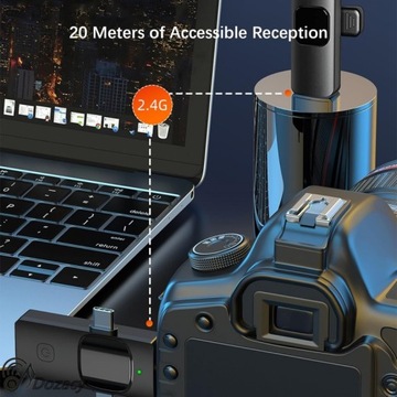 БЕСПРОВОДНОЙ СВЯЗАННЫЙ МИКРОФОН 2×3 В 1 МИНИ-МИКРОФОН 2,4G СВЕРХНИЗКАЯ ЗАДЕРЖКА