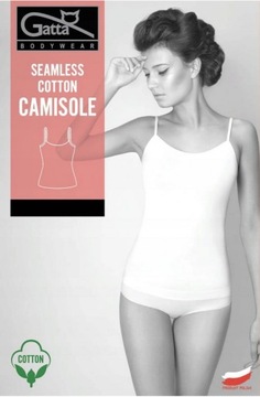 БЕСШОВНАЯ ФУТБОЛКА GATTA CAMISOLE, БЕЛЫЙ ХЛОПОК S
