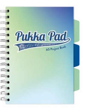 KOŁOZESZYT A5 PUKKA PAD 100 KARTEK PRZEKŁADKI W KRATKĘ SEAFOAM