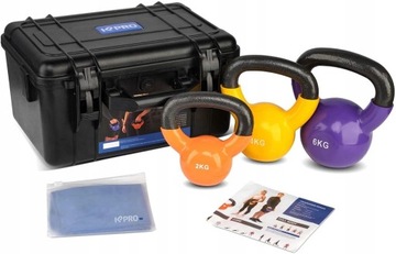 Zestaw KettleBell Hantle Żeliwne Guma 2KG 4KG 6KG