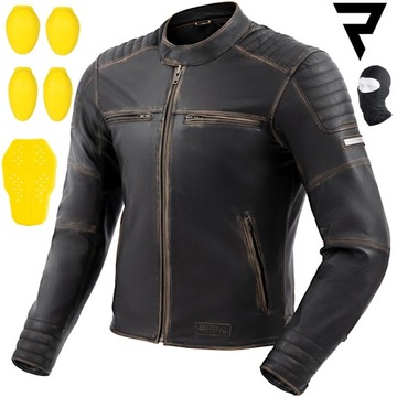 KURTKA MOTOCYKLOWA | REBELHORN HUNTER II | MĘSKA SKÓRZANA KLASYCZNA +GRATIS