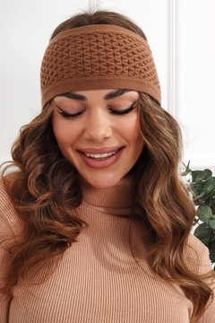 ПОВЯЗКА НА ГОЛОВУ ЖЕНСКАЯ УШКИ ТЮРБАН ТЕПЛАЯ ШАПКА ШИРОКАЯ КОРИЧНЕВАЯ