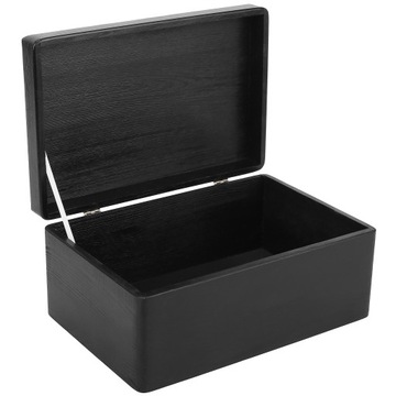 Pudełko drewniane czarne z wiekiem na zabawki prezent zdjęcia 30x20x14 cm