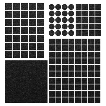 ВОЙЛОЧНЫЕ ПОДКЛАДКИ ДЛЯ МЕБЕЛЬНЫХ СТУЛЬЕВ из черного фетра НАБОР ПОДКЛАДОК 155 шт.